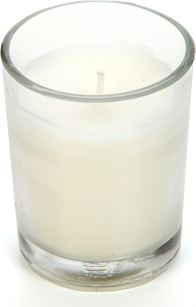 Hosley's Set of 24 Ivory Unscented Glass Filled Votive Candles, Hand Poured Wax Candle Ideal Gifts for Aromatherapy Spa Weddings Birthdays Holidays Party