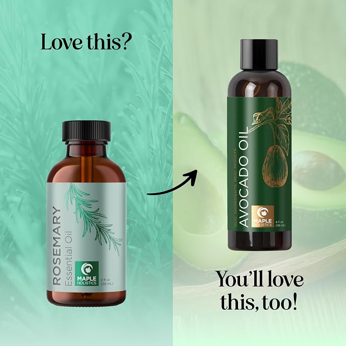 Pure Rosemary Oil for Hair Care - Volumizing Aromatherapy Rosemary Essential Oil for Diffuser Plus Hair Skin and Nail Care - Nourishing Oil for Enhanced Shine and Dry Scalp Care (2oz)
