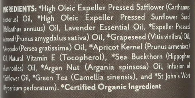 Soothing Touch Ayurveda Organic Bath, Body & Massage Oil, Calming Lavender, 4 Oz