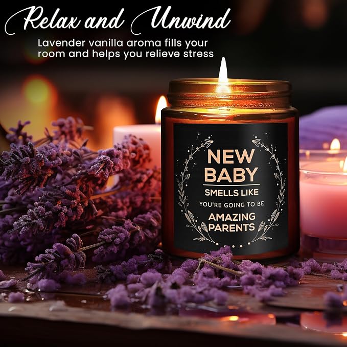 Gender Reveal Gifts for Parents to Be - Relaxing Candles for First Time Moms Dad to Be - New Parents Gifts for Couples - Valentines Congratulations 1st Baby Pregnant Mommy First Mothers Day