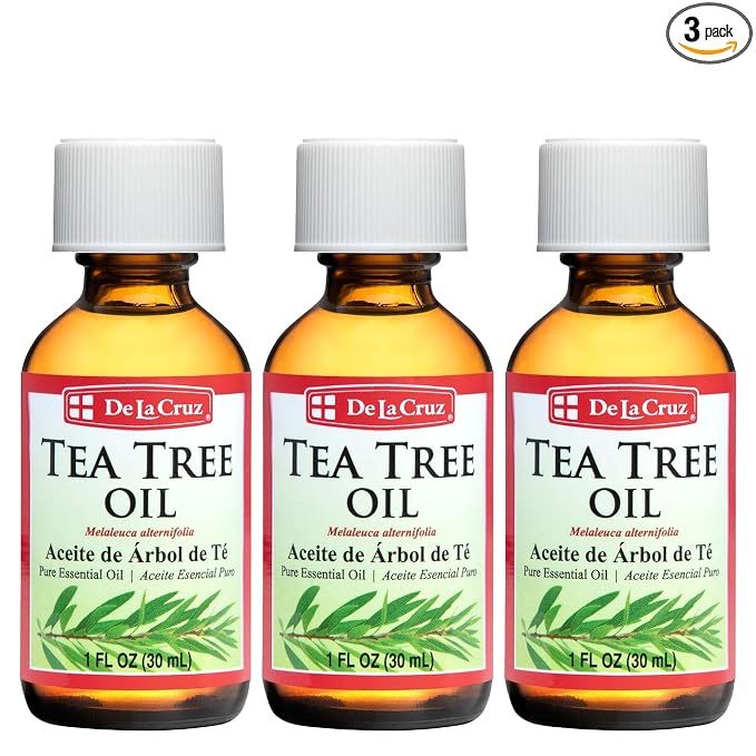 De La Cruz 100% Pure Australian Tea Tree Essential Oil - Steam Distilled for Aromatherapy - 1 FL OZ (3 Bottles)