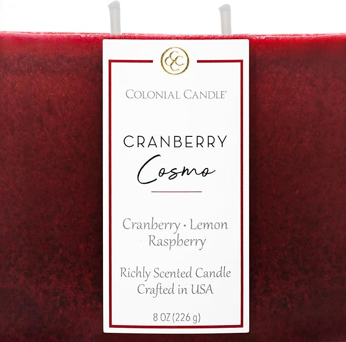 Colonial Candle Cranberry Cosmo Scented Candle Jar, Highly Fragranced Candles for Home Scented, Mottled Wax Candle, 2 Wick, 8 oz - Made in the USA