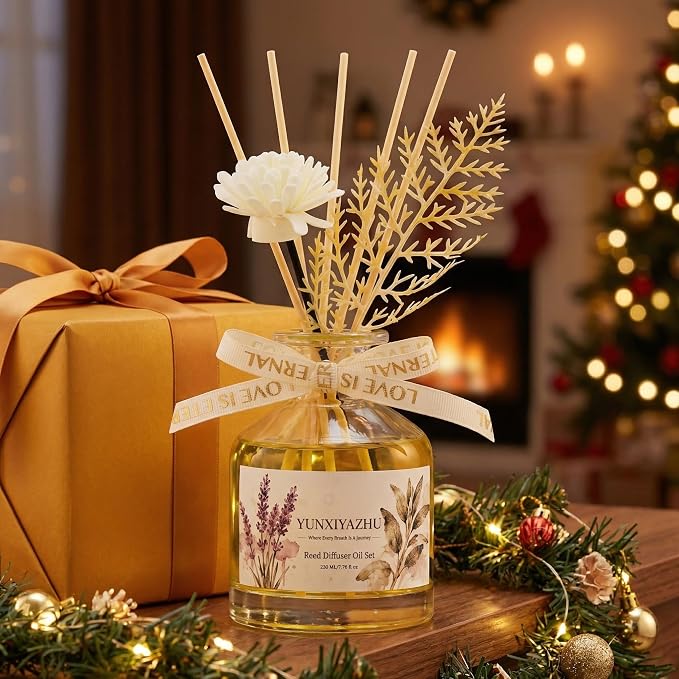 Reed Diffuser, Lavender, 7.78 fl oz, Oil-Based Alcohol-Free Waterless Flameless Pet-Friendly Home Scent