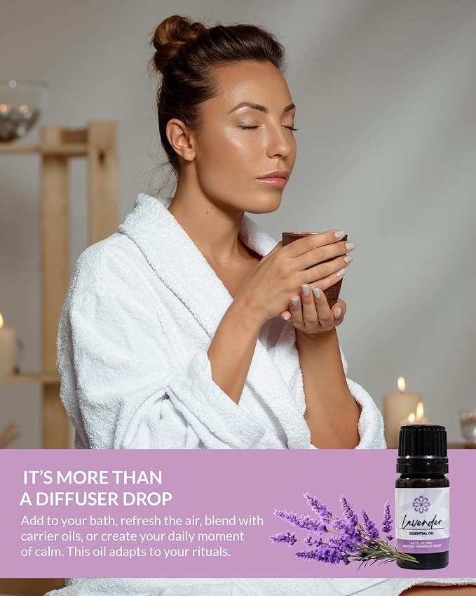 Essence Lavender Essential Oil, 5 ml | Aromatherapy Oil for Diffusers & Personal Use | Natural Fragrance for Relaxation, Clarity & Wellness | Made in USA | Floral Scent