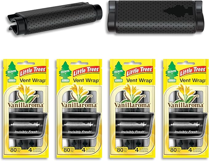 LITTLE TREES Car Air Freshener | Vent Wrap Provides Long Lasting Scent, Invisibly Fresh | 16 Air Fresheners | Vanillaroma
