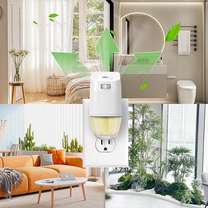 Plug In Air Freshener Refills - Citronella Lemongrass Fragrance, 12 Count Aromatherapy Oil Diffuser for Home, Bathroom and Outdoors - Compatible with Air Wick, Compatible with Glade