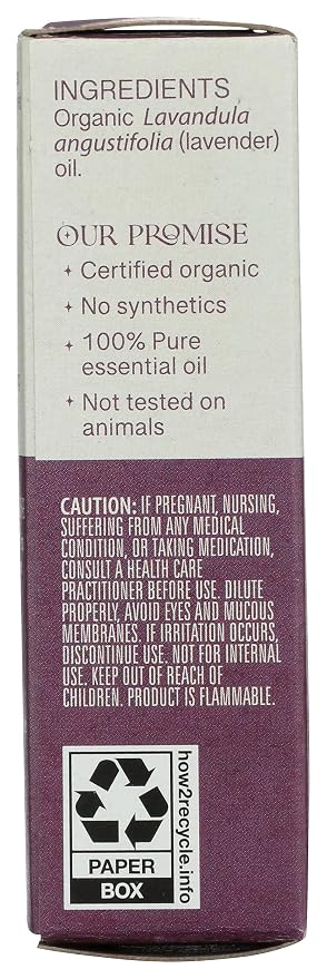 Aura Cacia, Organic Essential Oil Lavender, 0.25 Fl Oz