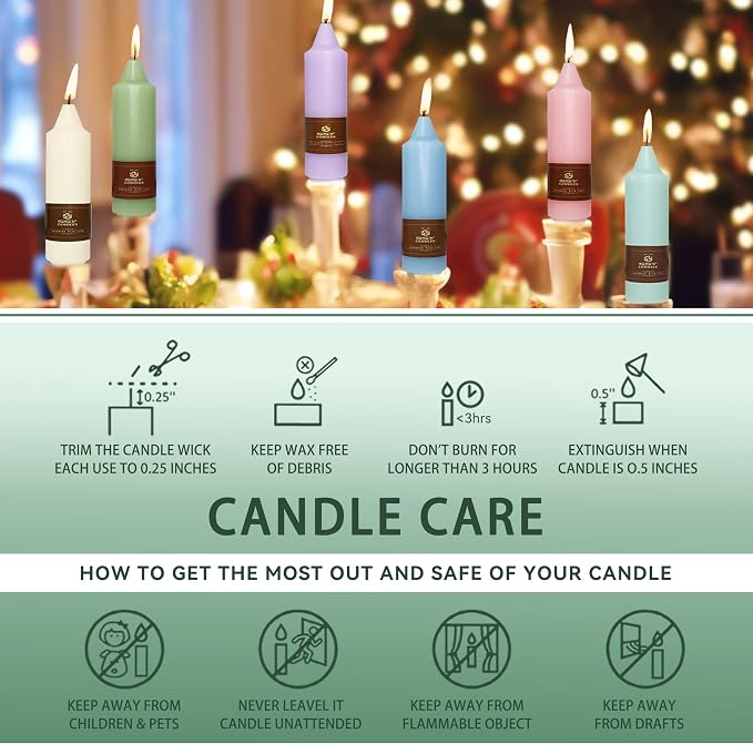 Sage Green Short Taper Candle 5 Inch Candlesticks Unscented Dripless Tapered Candle Set for Home Decor Wedding Party Dinner Candles, 4 Pack