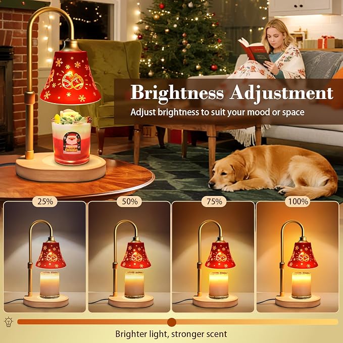 Candle Warmer Lamp with Timer Dimmer：Christmas Decorations Indoor, Birthday Gifts for Women Mom, Vintage Wax Melt Warmer for Jar Candles, Warming Gifts for Office, Dorm, Apartment & New Home Decor