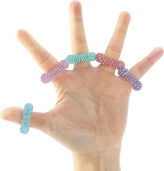 Mr. Pen- Spiky Sensory Rings, 10 Pack, Pastel Colors | Stress Relief Fidget Sensory Toys, Fidget Ring for Anxiety, Massager, Individuals with BFRB, ADHD and Attention Disorder