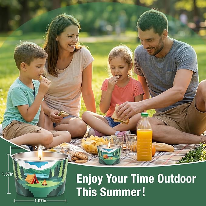 Citronella Candle for Outdoor 3 Pack, 2.2oz Citronella Scented Candles for Outdoor Camping, Natural Soy Wax with Essential Oils, Portable Tin for Patio Backyard Hiking