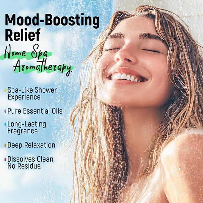 Shower Steamers Aromatherapy & Sport, 100% Pure Natural Essential Oils, Stress Relief & Relaxing, Spa & Birthday Gifts for Women, Men, Valentine's Day, Mother's Day, Self Care - Eucalyptus, 4 Pack