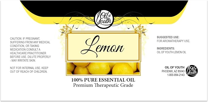 Oil of Youth Essential Oils 8oz - Lemon Essential Oil - Aromatherapy Oils - Therapeutic Grade