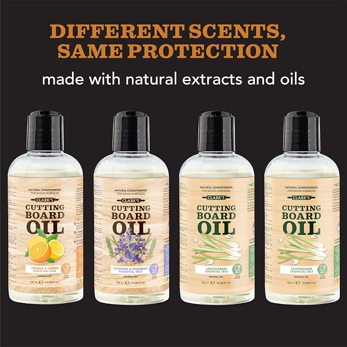 CLARK'S Cutting Board Oil - Food Grade Mineral Oil for Wood Cutting Board - Scented with Orange and Lemon Essential Oils - Butcher Block Conditioner - Restores All Wood - Made in USA, 1 Gallon