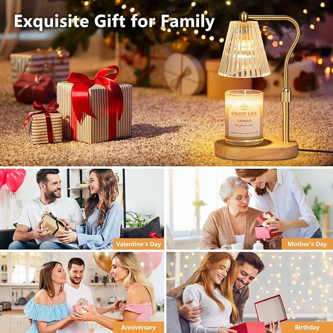 seenlast Candle Warmer Lamp with Timer Dimmer Adjustable Height for New Home Bedroom,Mothers Day Gifts,Vintage Home Decor for Scented Jar