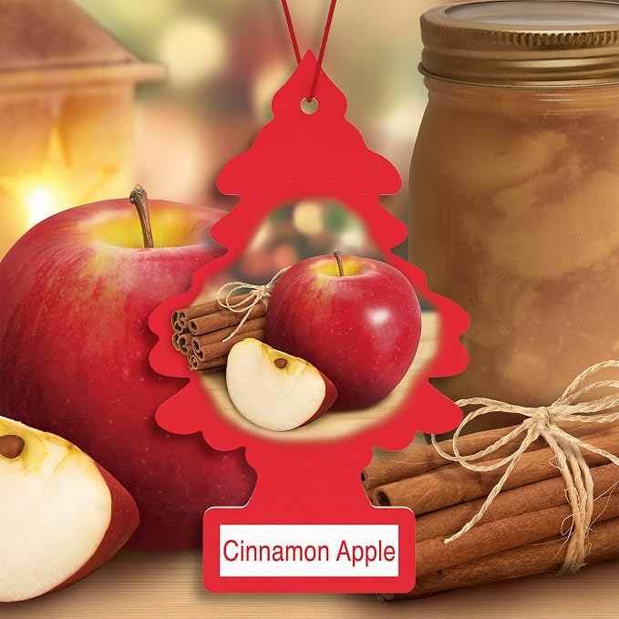 LITTLE TREES Car Air Freshener | Hanging Tree Provides Long Lasting Scent for Auto and Home | 24 Air Fresheners |Cinnamon Apple