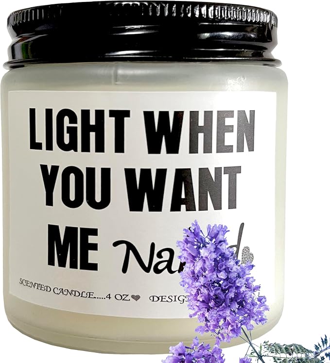 Funny Birthday Candle Gifts for Men Husband Boyfriend from Wife Girlfriend,Valentines Day Gifts Jar Candles for Him-Lavender Scent