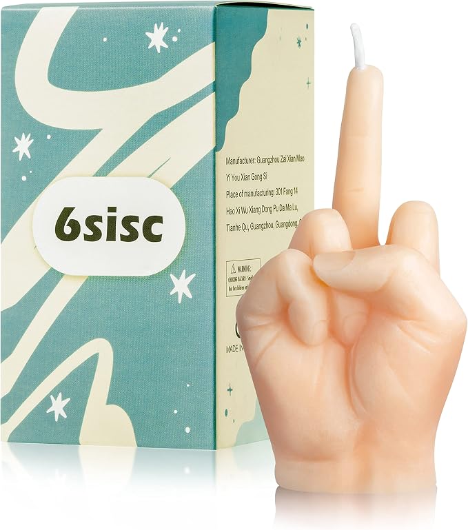 6sisc Middle Finger Scented Candle Danish Pastel Room Aesthetic Decor Pine Aromatherapy Candles Natural Soy Wax Hand Gesture Fragrance Candle for Home Bedroom Supplies Teen Birthday Gifts Flesh Color