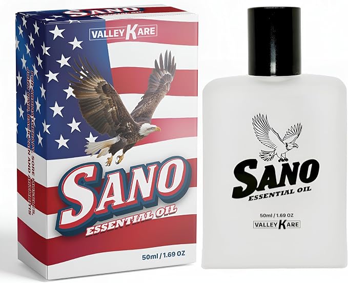 Sano Essential Oil - All Natural Oil for Muscle Soreness Joint Discomfort Relief, Tension Headache and Migraine, Stress Relief, Calming and Relaxing Sensation - 1.69 fl oz