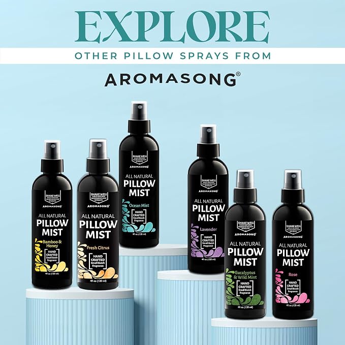 Aromasong Eucalyptus Pillow Spray for Sleeping - All Natural Calming Linen & Bedtime Sleep Mist for Deep Sleep - Pillow Spray Aromatherapy with Botanical Essential Oils for Relaxing Stress