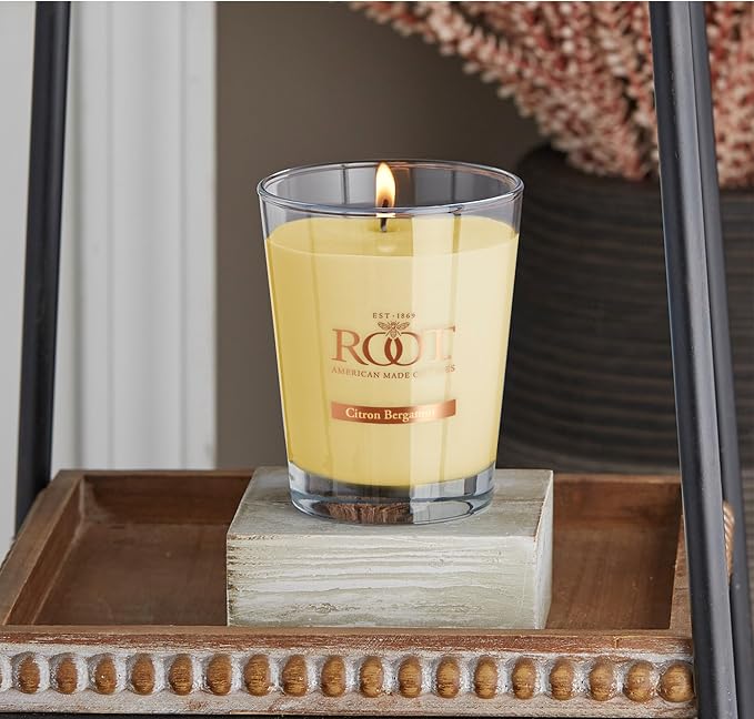 Root Candles Scented Candles Honeycomb Beeswax Blend Premium Handcrafted Candle, Large Veriglass, Citron & Bergamot
