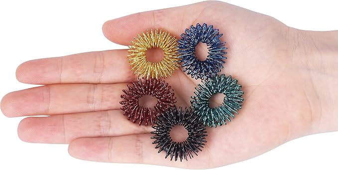 Mr. Pen- Spiky Sensory Rings, 10 Pack, Jewel Tones | Stress Relief Fidget Sensory Toys, Fidget Ring for Anxiety, Massager, Individuals with BFRB, ADHD and Attention Disorder