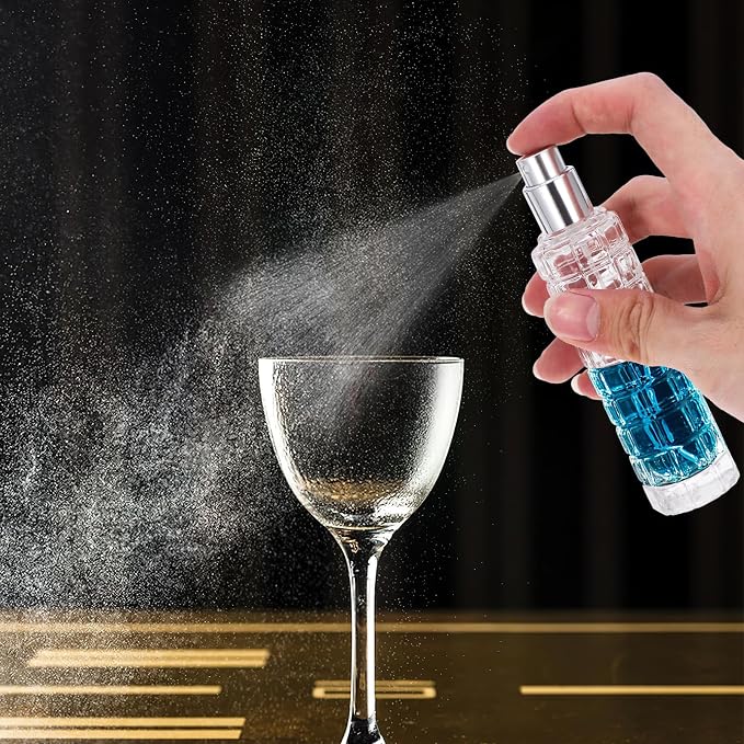 Cabilock 1 oz Glass Cocktail Atomizer, Refillable Bitters Sprayer Bottle, Empty Fine Mist Spray Bottle for Vermouth, Cocktail Garnish, Bar Tools, Travel and Small Liquid Storage