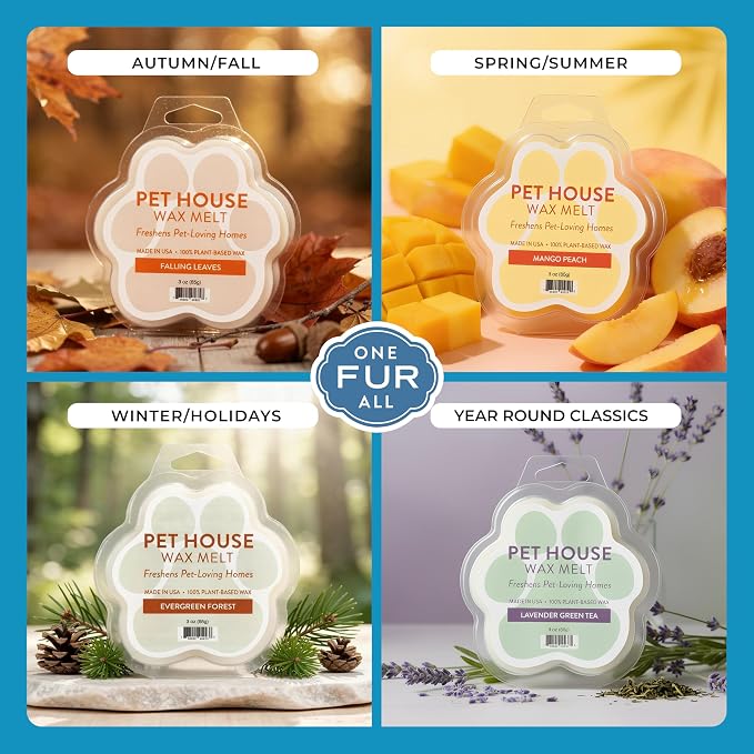 Pet House Lavender Green Tea, Fresh Citrus Scented Wax Melts - Long-Lasting Plant Based Summer Wax Melts Pet Friendly Pack of 2