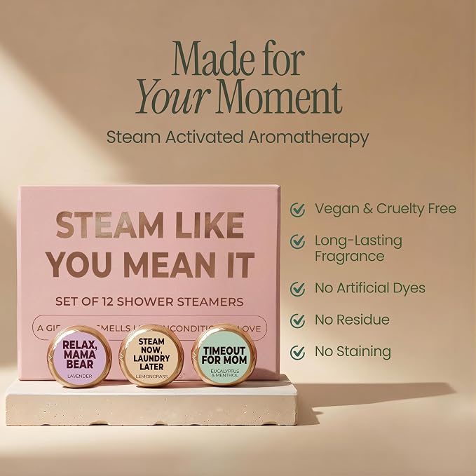 MESMOS 12 Assorted Shower Steamers Aromatherapy, Gifts for Moms Who Have Everything, Birthday Presents, Good Things & Unique Gifts for Mom from Daughter & Son, Relaxation Self Care Mom Gift Items