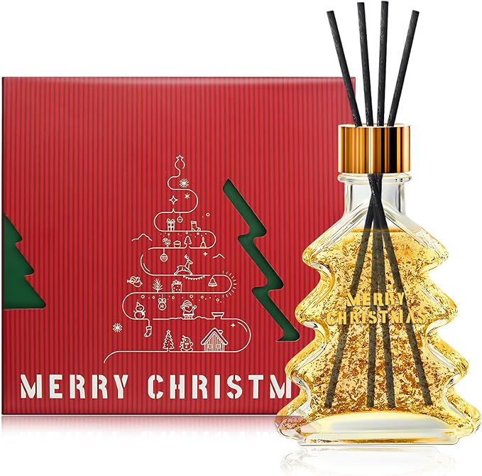 JAOJAO Reed Diffusers, Reed Diffuser Set Gardenia Scent with Gold foil for Bedroom Living Room Bathroom Office Home Long-Lasting Fragrance Aromatherapy Oil for Gift, 100ml
