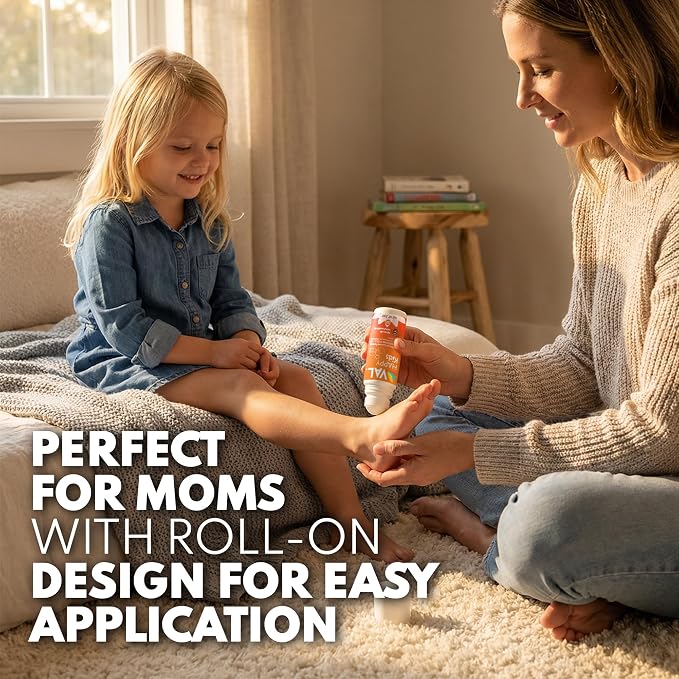 VAL Magnesium Roll-On for Kids | Gentle Zechstein Magnesium Chloride | Relaxation for Daytime & Bedtime | Calm & Mood Support | with Chamomile, Shea Butter & Essential Oils | USA Made | 3oz
