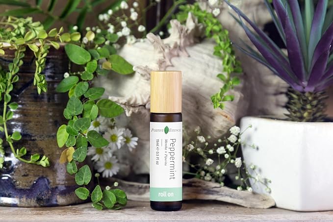 Peppermint Essential Oil Roll-On – Pure Peppermint Oil Roller Pre-Diluted with Jojoba, Natural Aromatherapy Oil, Cooling and Refreshing Scent, Travel-Size Rollerball (15 mL)