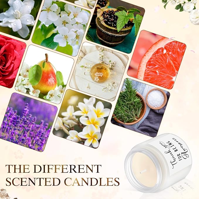 MTLEE 20 Pcs Thank You Gifts Candles 3.5 oz Employee Appreciation Inspirational Scented Soy Wax Candle Thanks Gift for Coworker Women Volunteer Teacher(Thank You,White)