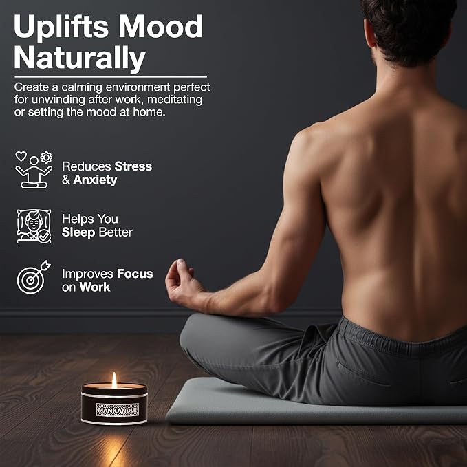 Majestic Zen Aromatherapy Candles for Men Gift Set | 6-Pack Soy Wax Candle with Inspirational Quotes | Stress Relief Candle Set for Relaxation, Aromatherapy Gift Set & Unique Gifts for Him