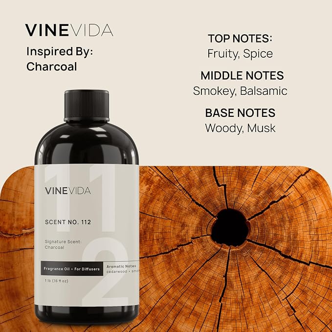 VINEVIDA [16 Oz] Inspired by: Charcoal; Diffuser Oil Refill | Premium Scent Diffuser Oil for Home | Non-Toxic Fragrance