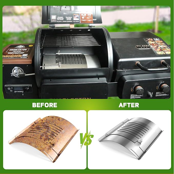 PB1230 Flame Broiler Kit for Pit Boss 1230 Series Combo Pellet Grill,Sliding Cover Bottom Kit for Pit Boss Replacement Parts PB1230SP,PB1230CC,PB1230G,PB1100PSC2,PB550G Pellet Smoker Accessories
