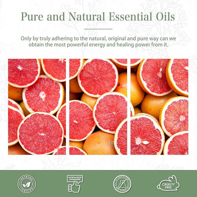 PHATOIL 3.38FL.OZ Grapefruit Essential Oil with Glass Dropper, for Aromatherapy Diffusers, Humidifiers, Great for DIY Candle and Soap Making, Huge 100ML Bottle