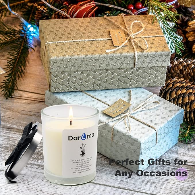 Scented Jar Candle, Daroma Aromatherapy Candle with 100% Natural Soy Wax and Essential Oil, Long Burning Candle, Relaxing for Bath, Yoga, Work, Holiday Gifts for Birthday, Christmas, Wild Bluebell
