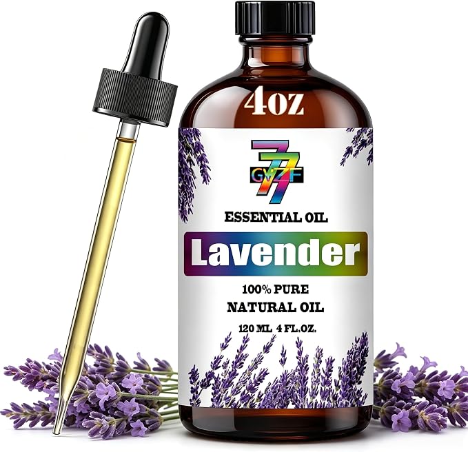Lavender Essential Oil, Lavender Oils, for Diffuser, Pillow, Humidifier, DIY Candles, Soap, Gift, Essential Oil, GV77ZF Lavender Fragrance Oil - 4 fl oz (120 ml)
