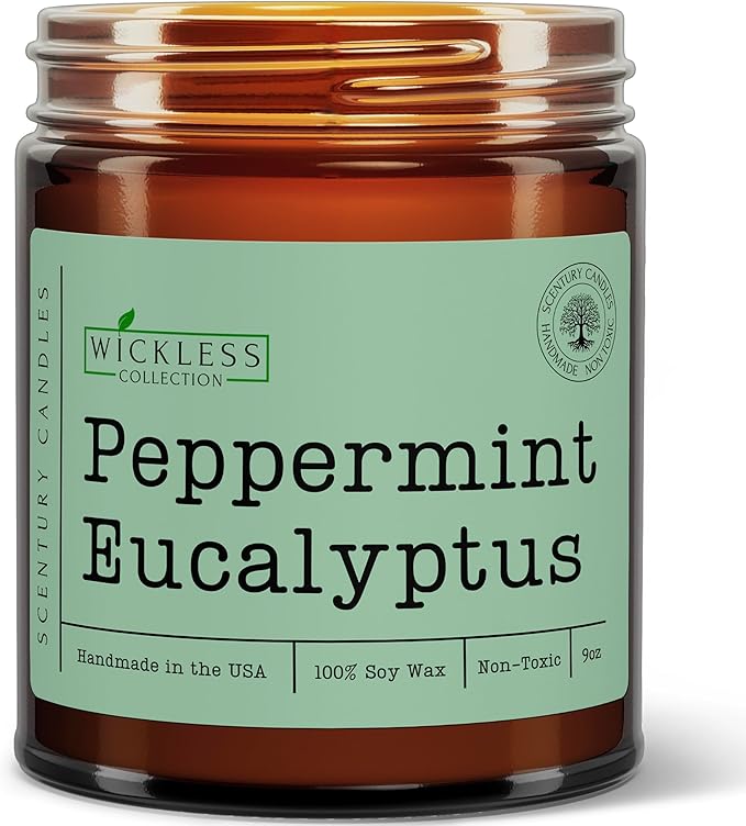 Wickless Peppermint Eucalyptus Scented Candles for Candle Warmer Lamp, Many Scents to Choose, 100% Non-Toxic Soy Wax, Candle Melts for Warming Plate, Handmade in The USA (Peppermint Eucalyptus)