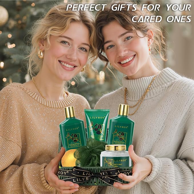 Fathers Day Gifts for Men, Gifts for Women, Gift Basket for Women - 7 Pcs Bath and Body Gift Basket Set, Spa Gift Basket for Women | Perfect Christmas, Birthday, Mothers Day, Valentines Gift for Her