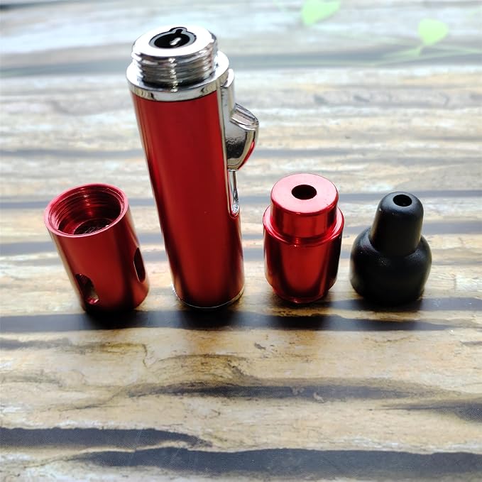 Torch Lighter,Handheld Multifunctional All-in-One Tube Built-in Detachable Windproof Lighter,Outdoor,Indoor,Camping,Candle,Birthday,Red