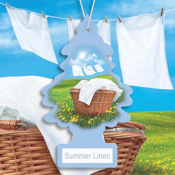 LITTLE TREES Car Air Freshener | Hanging Tree Provides Long Lasting Scent for Auto and Home | 24 Air Fresheners |Summer Linen