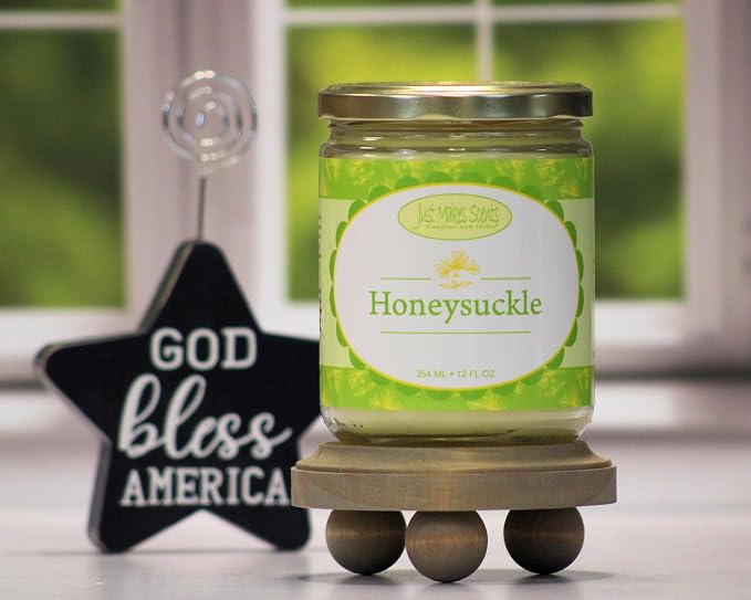 Honeysuckle Scented Blended Soy Candle | Hand Poured Spring Candles | Made in The USA by by Just Makes Scents Candles & Gifts (12 oz)