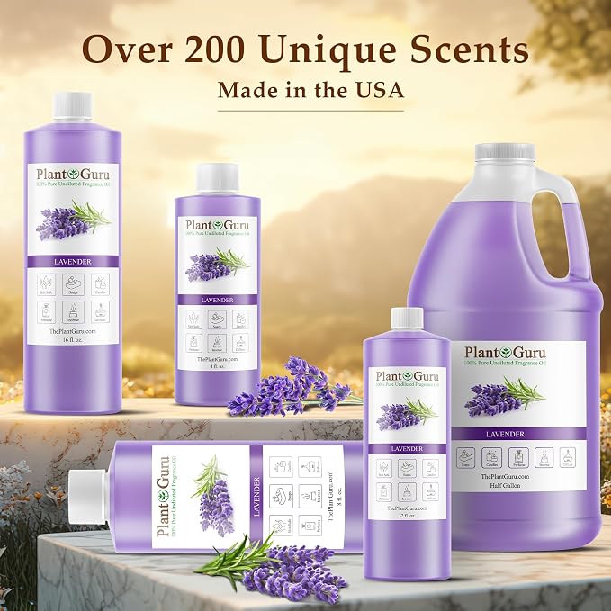 Lavender Fragrance Oil 8 fl. oz. Scented Oil for DIY Soap Making, Candles, Bath Bombs, Body Butters. Used in Aromatherapy Diffusers, Burners and Warmers. Great Addition to Lotions and Creams.