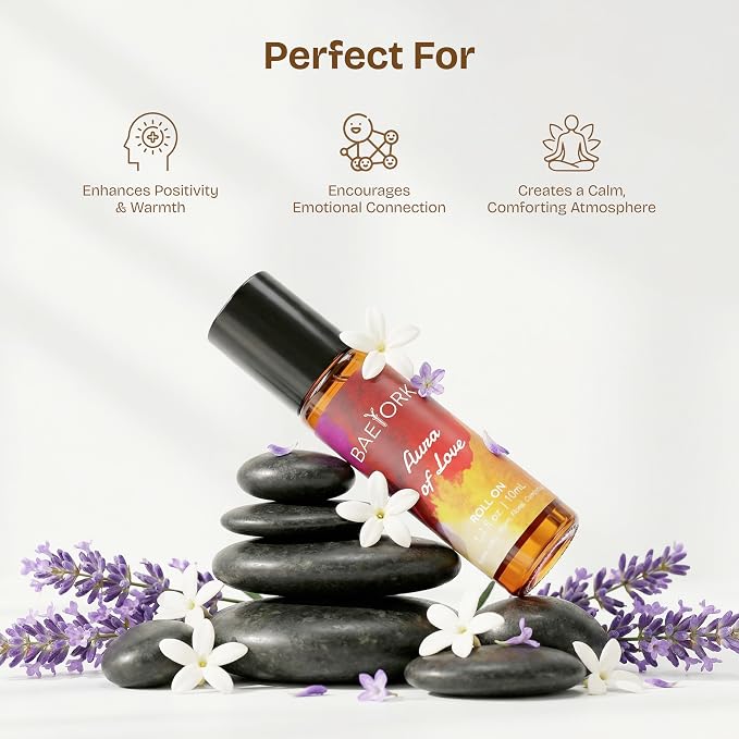 Aura of Love Roll-On Blend Essential Oils of Vanilla, Jasmine, Patchouli & Lavender Romantic & Warm Aromatherapy Fragrance, 10 ml (Pack of 1)