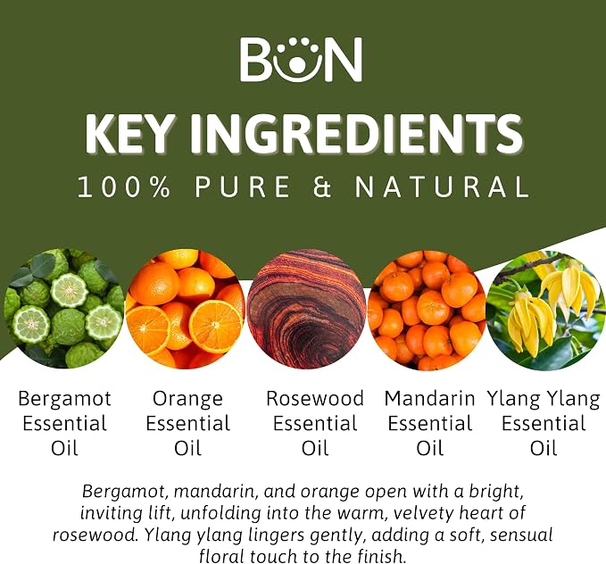 Sensuality Essential Oil Blend – Ylang Ylang, Bergamot, Mandarin, Orange & Rosewood – 100% Pure for Diffuser, Massage, Mood & Self-Care – Romantic Aromatherapy
