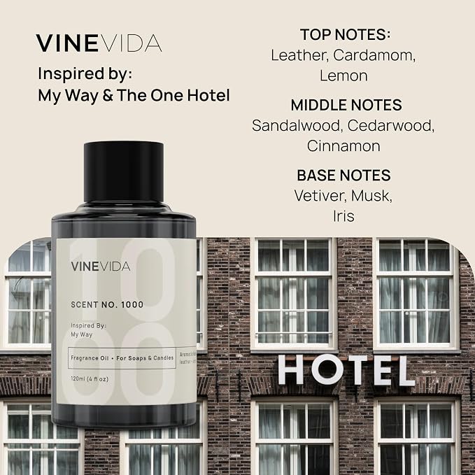 VINEVIDA Prime Reed Diffuser for Home & Bathroom | Long-Lasting Scent Sticks Set | Oil Stick Diffuser | Bathroom Scent - Room Fragrance No. 1000 - Inspired by: My Way & The One Hotel
