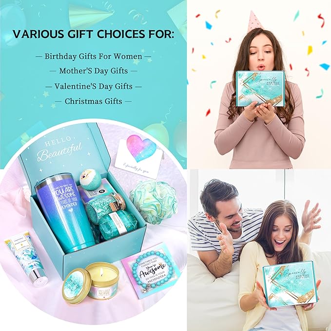 Birthday Gifts for Women, Gifts for Women, Mom, Wife, Girlfriend, Sister, Friends, Her, Relaxing Spa Gift Basket Self Care Gift, Christmas, Valentine's Day, Mother's Day Gift