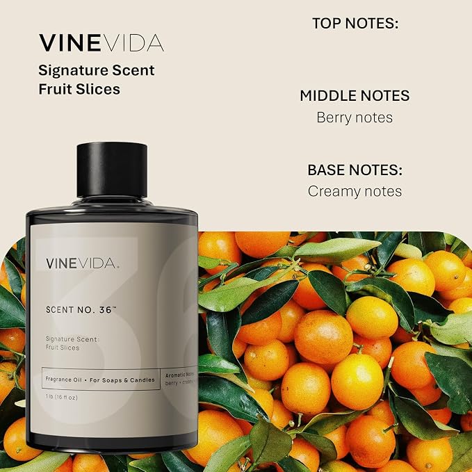 VINEVIDA [16oz] Fruit Slices Fragrance Oil - USA Candle Scents - Natural Candle Fragrance - Scents for Soap Making